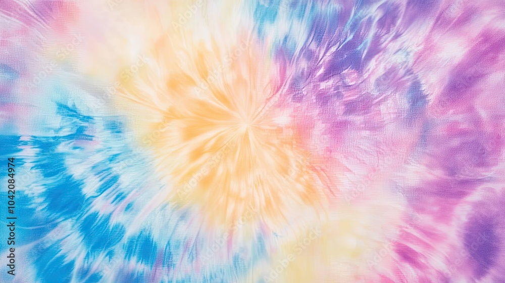 Obraz premium Soft pastel-colored tie-dye pattern with gentle swirling shapes, creating a soothing background.