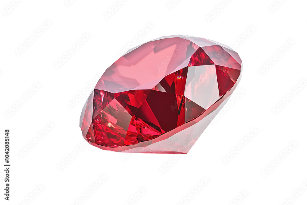 A red diamond is shown in a close up. on transparent background. A red diamond is shown in a close up. on transparent background.