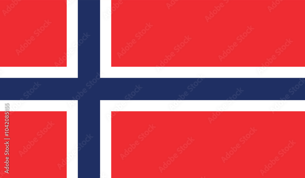 Naklejka premium Flag of Norway, Norwegian National Flag , Blue Flag with Red Nordic Cross , Norwegian Flag , flat vector