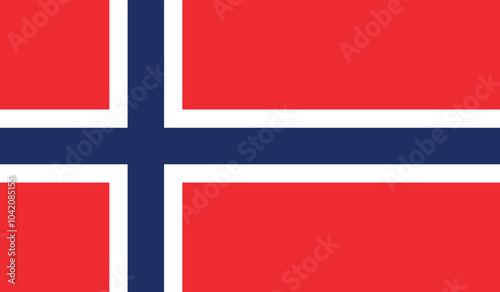 Flag of Norway, Norwegian National Flag , Blue Flag with Red Nordic Cross , Norwegian Flag , flat vector