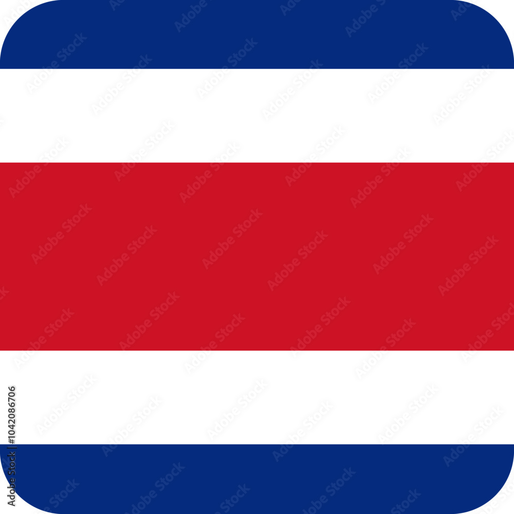 Costa Rica Flag Square Icon Costa Rica Flag Square Icon