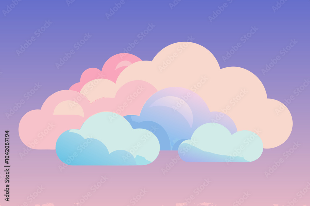 Minimalist Vector Clouds with Soft Gradients Minimalist Vector Clouds with Soft Gradients