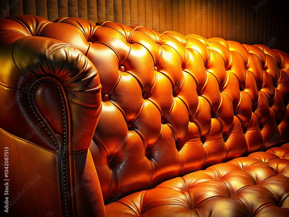 Obraz premium Vibrant Orange Leather Background for Night Photography with Glossy Textures and Soft Shadows