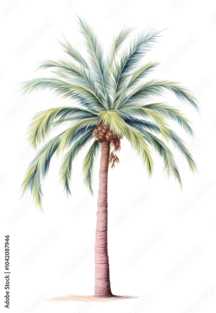 Fototapeta premium PNG Palm tree drawing plant tranquility.