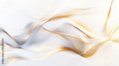 Abstract luxury golden and white waves background. Moving soft smooth wavy texture photo