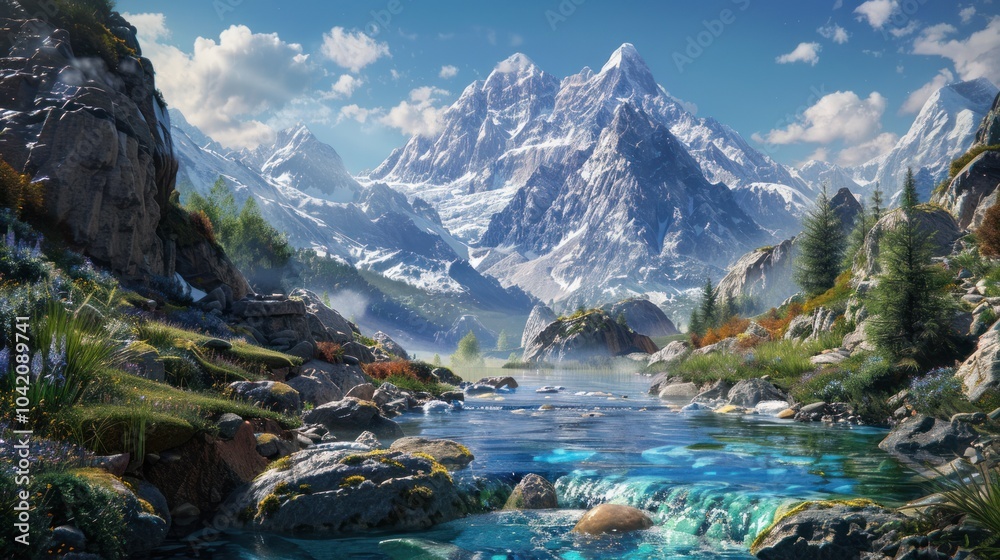 Fototapeta premium Serene Mountain Lake