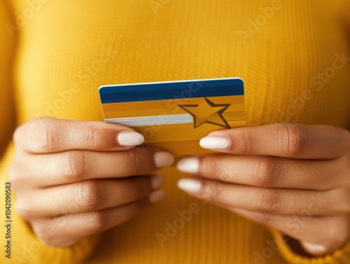 Person Holding Credit Card and Smartphone photo