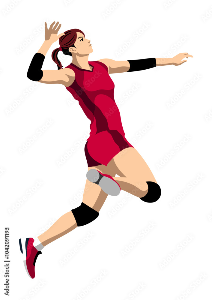 Fototapeta premium アタックする女性のバレーボール選手