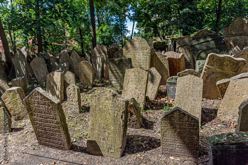 Old Jewish Cemetery  in Prague, Czech Republic.