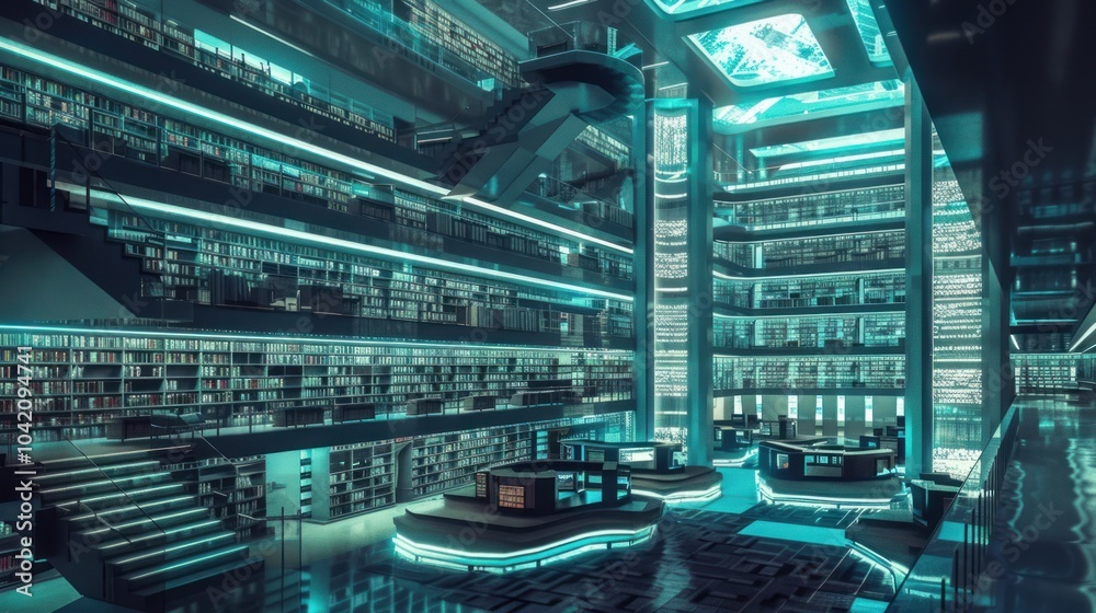 Fototapeta premium Futuristic Library