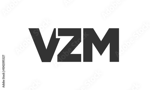 VZM logo design template with strong and modern bold text. Initial based vector logotype featuring simple and minimal typography. Trendy company identity.