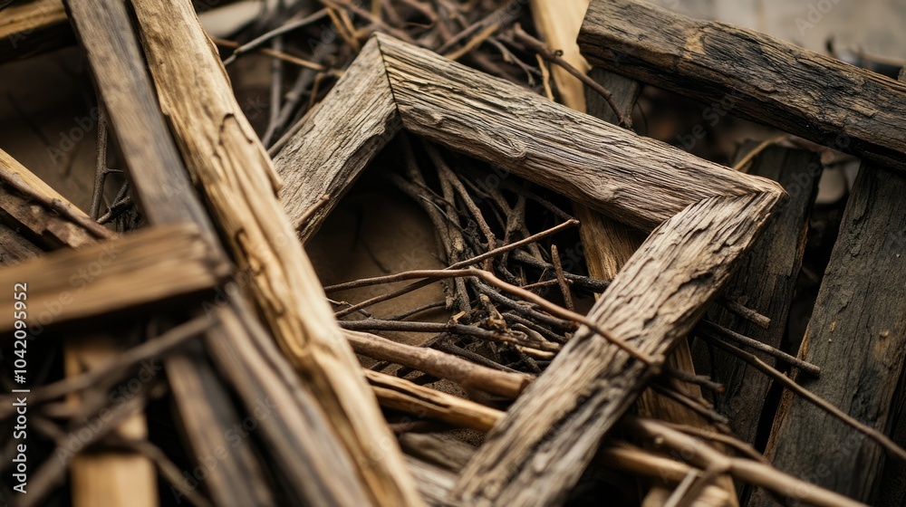 Wooden frames made from twigs and branches, featuring raw, natural textures and earthy designs. Wooden frames made from twigs and branches, featuring raw, natural textures and earthy designs.