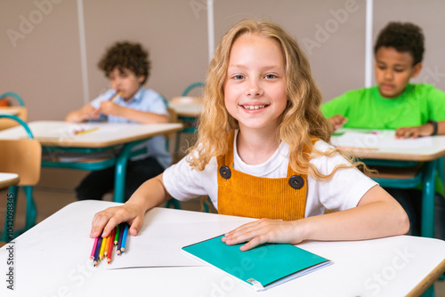 Teen students at primary school