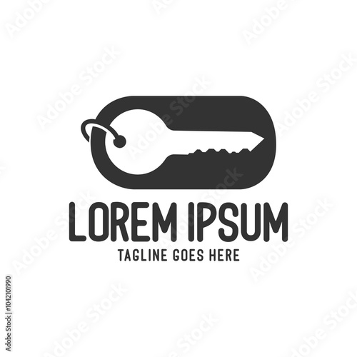 Vintage Retro Simple Minimalist Key Chain Icon Illustration Logo Design