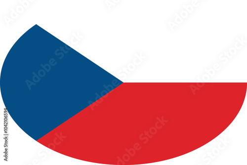 Oval shaped national flag of the European country of CZECH REPUBLIC