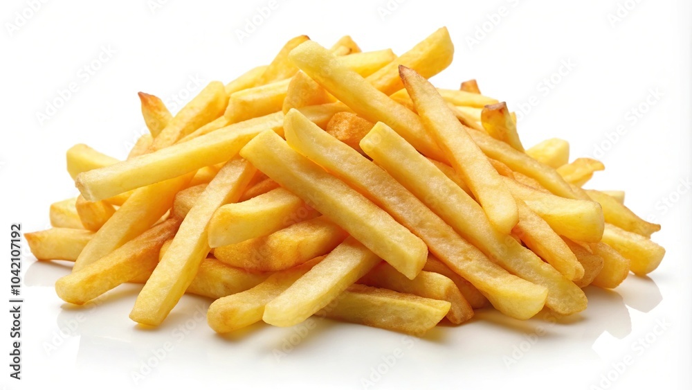 Crispy fried potato snacks isolated on white background Crispy fried potato snacks isolated on white background
