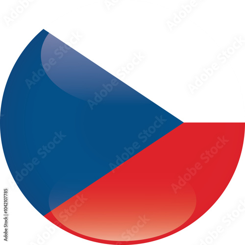 Sphere shaped national flag of the European country of CZECH REPUBLIC