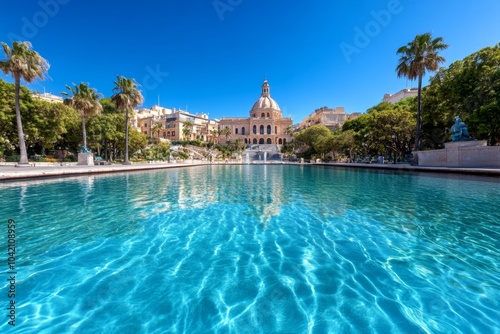 Florianaâ€™s public gardens, filled with palm trees, fountains, and historical statues, perfect for a peaceful stroll