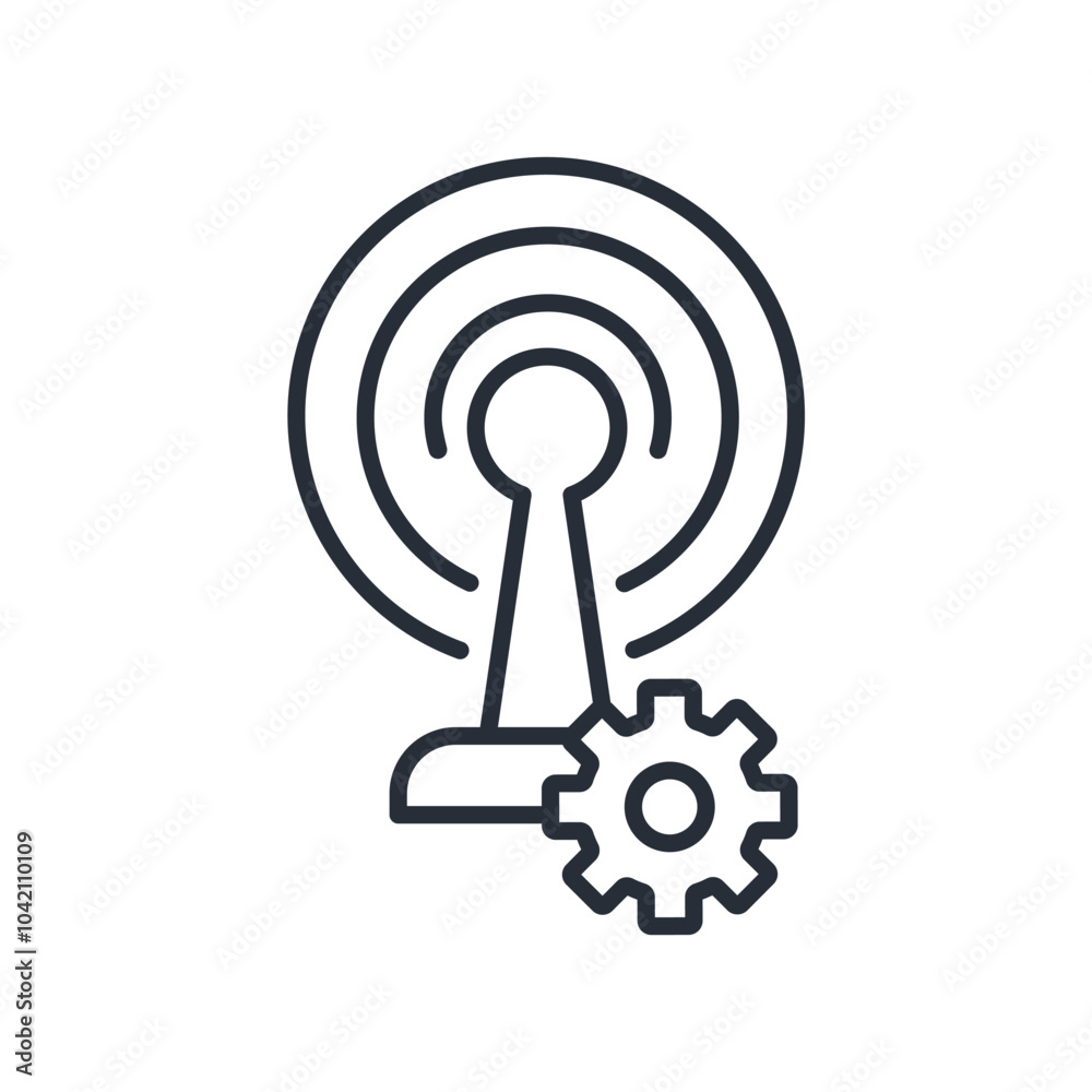 broadcast icon. vector.Editable stroke.linear style sign for use web design,logo.Symbol illustration. broadcast icon. vector.Editable stroke.linear style sign for use web design,logo.Symbol illustration.