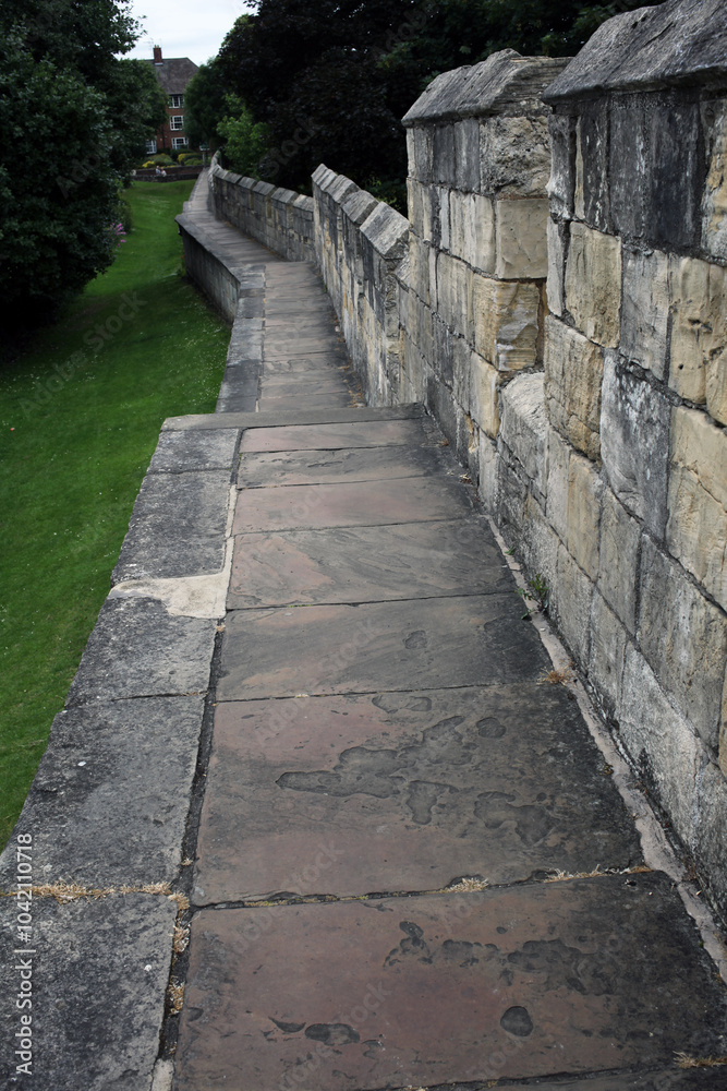 Inside pathway of the York city walls - York - North Yorkshire - England - UK Inside pathway of the York city walls - York - North Yorkshire - England - UK