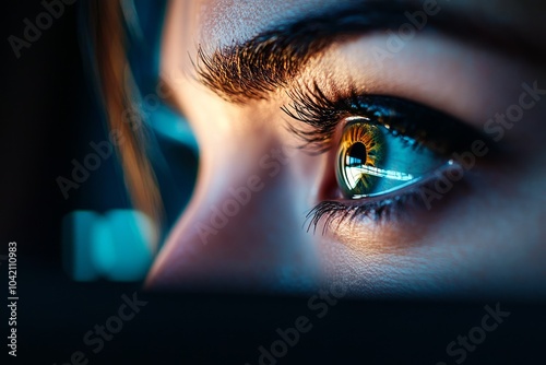 Closeup of Frustrated Businesswoman's Eye Expression