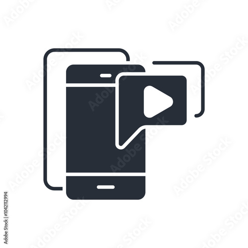 mobile video icon. vector.Editable stroke.linear style sign for use web design,logo.Symbol illustration.