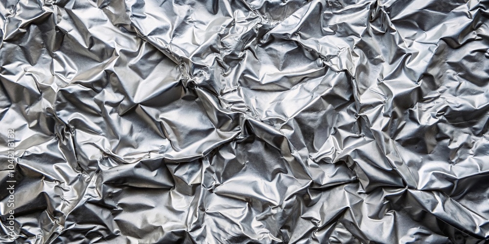 Crumpled metallic silver foil paper texture background with forced perspective Crumpled metallic silver foil paper texture background with forced perspective