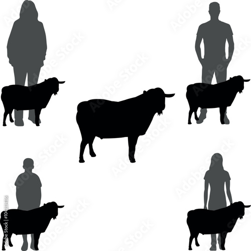 Kinder Goat Show Vector File, Livestock Judging Vector, Farm Girl Boy Vector, 4-H, FFA Show - Vector Art 