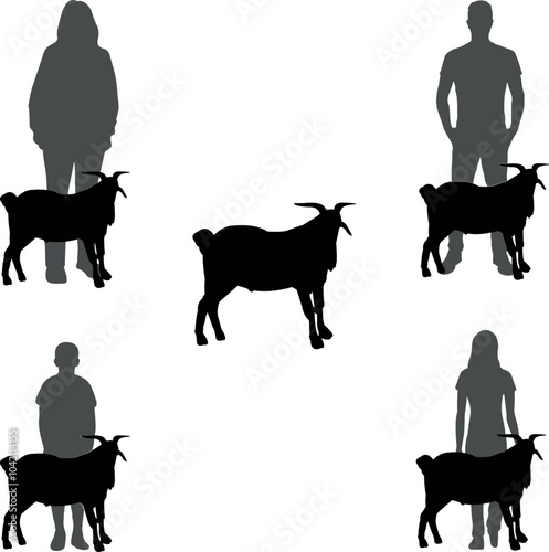 Kiko Goat Goat Show Vector File, Livestock Judging Vector, Farm Girl Boy Vector, 4-H, FFA Show - Vector Art 