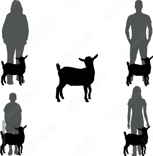 Pygmy Goat Goat Show Vector File, Livestock Judging Vector, Farm Girl Boy Vector, 4-H, FFA Show - Vector Art 