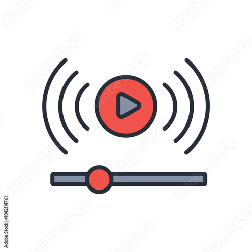 streaming icon. vector.Editable stroke.linear style sign for use web design,logo.Symbol illustration.