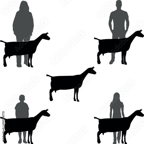 Oberhasli Goat Show Vector File, Livestock Judging Vector, Farm Girl Boy Vector, 4-H, FFA Show - Vector Art 