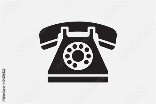 A icon of a telephone vector silhouette..