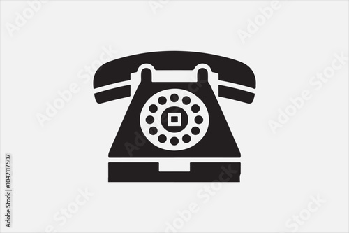 A icon of a telephone vector silhouette..