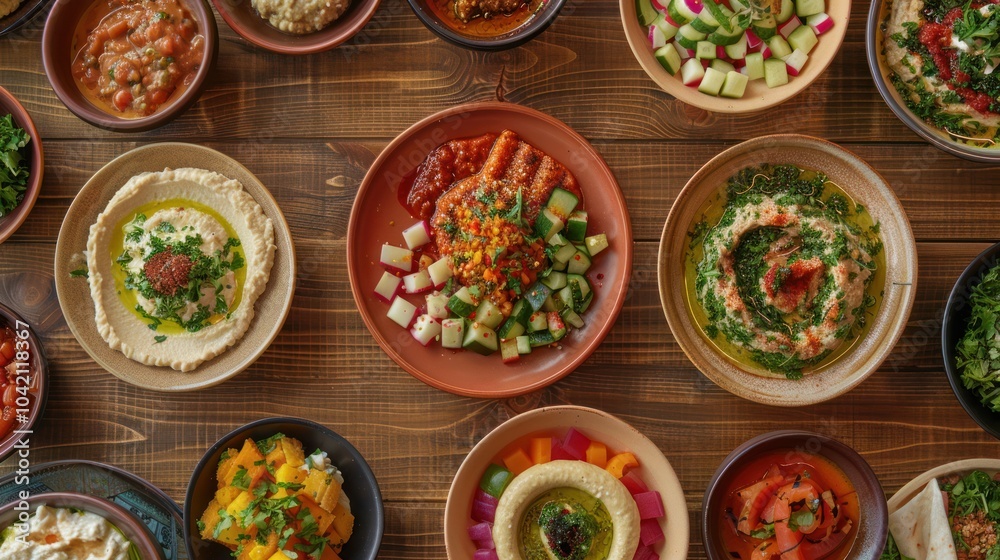 Delicious Middle Eastern Mezze Spread Delicious Middle Eastern Mezze Spread