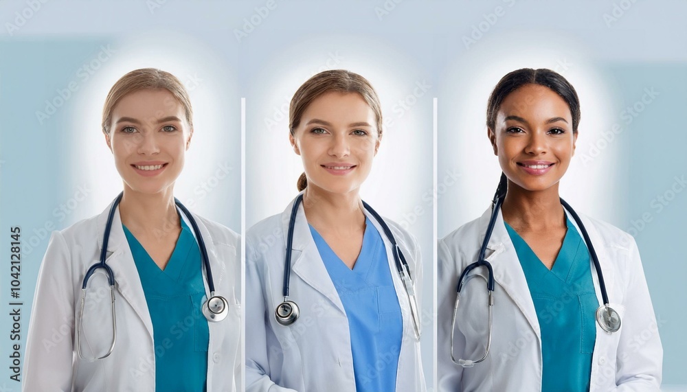 Diverse Doctor Faces Photo Collage Diverse Doctor Faces Photo Collage