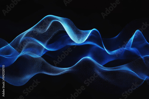 abstract representation of flowing blue waves background