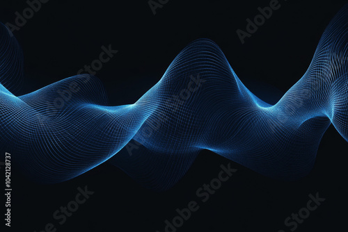 abstract representation of flowing blue waves background