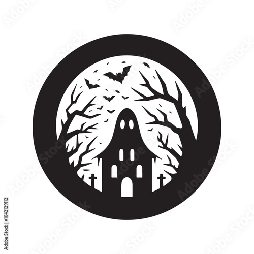 Download Creepy Haunted Halloween Silhouette Vectors for Posters & T-Shirts