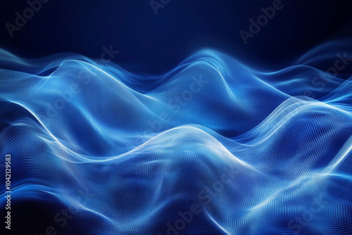 Wallpaper Mural blue waves, evoking a sense of tranquility and fluidity in a digital environment Torontodigital.ca