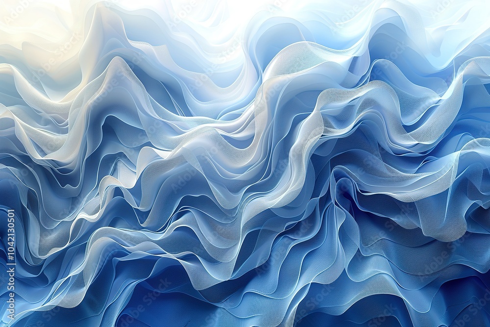 Obraz premium The image is a blue wave with a white background