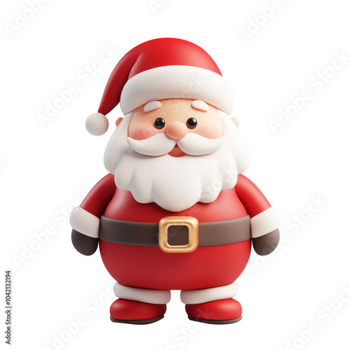 santa claus 3d rendered illustration. Generative AI.