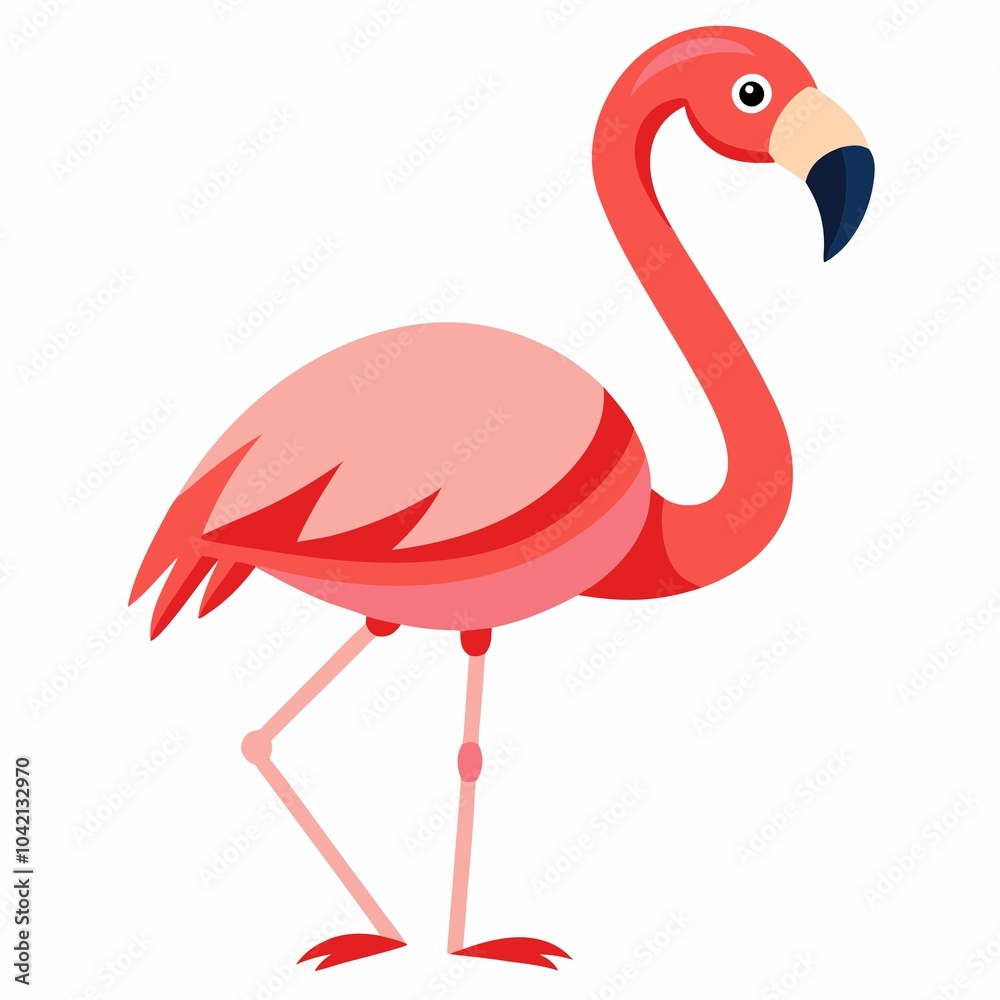 Obraz premium pink flamingo isolated on white