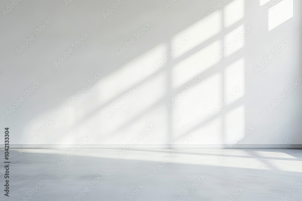 minimalist interior scene featuring a blank wall, illuminated by soft sunlight minimalist interior scene featuring a blank wall, illuminated by soft sunlight
