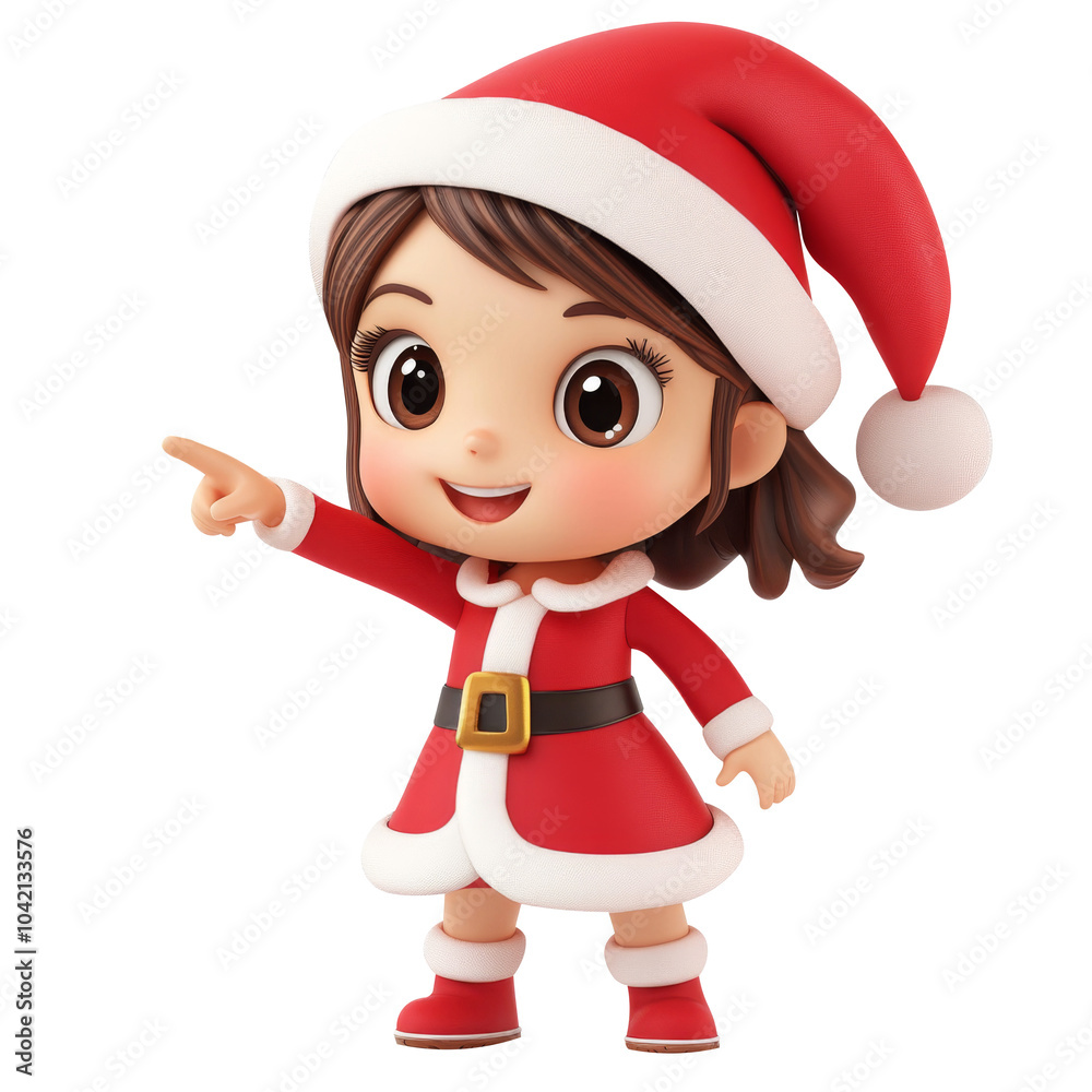 KID santa claus 3d rendered illustration. Generative AI. KID santa claus 3d rendered illustration. Generative AI.