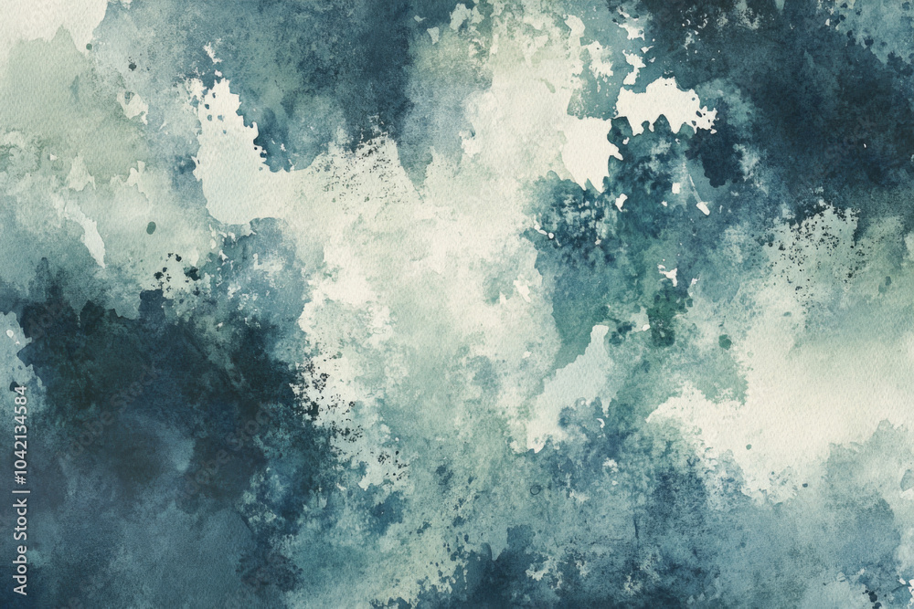 Obraz premium abstract watercolor painting featuring calming hues of blue and green, blending seamlessly with hints of white.