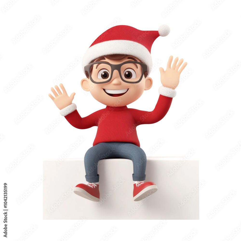 KID Santa Claus costume cartoon isolated. Generative AI. KID Santa Claus costume cartoon isolated. Generative AI.
