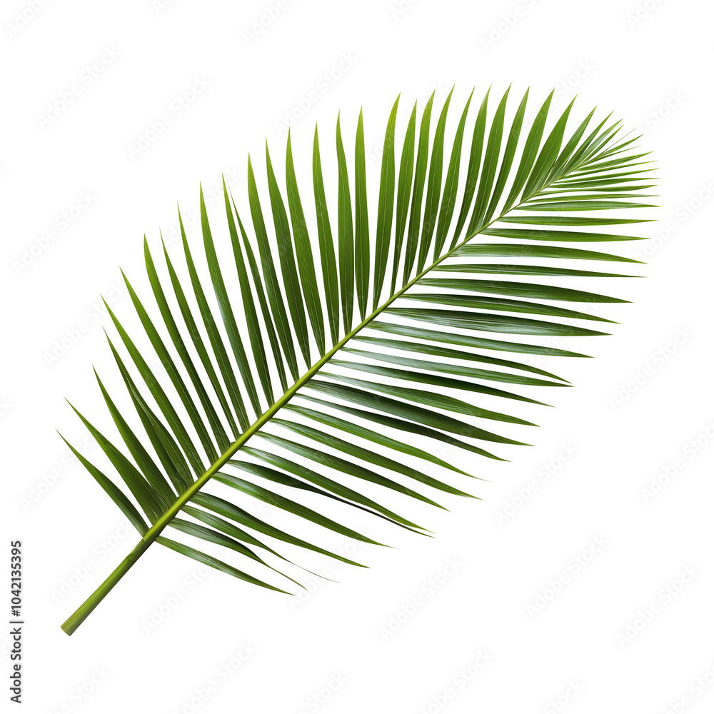 green palm leaf on white background green palm leaf on white background