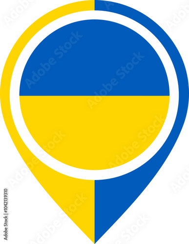 Free Download Map Icon Inside Ukraine Flag - GFXLoad