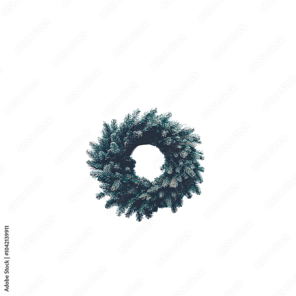 Evergreen Wreath Isolated on on white background Evergreen Wreath Isolated on on white background